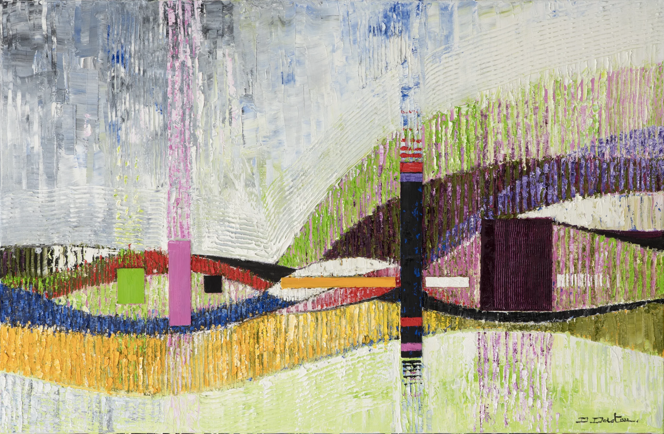 peinture fleurs abstraites printemps Denis Doistau